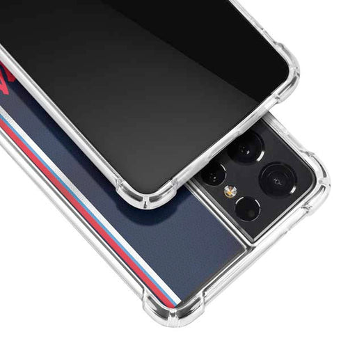 NBA Los Angeles Clippers Distressed Red Galaxy S21 Ultra 5G Clear Case